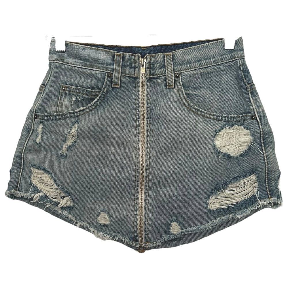 Carmar‎ Women’s Sierra Beatrice Zip Front Denim Mini Skirt  Sz 27